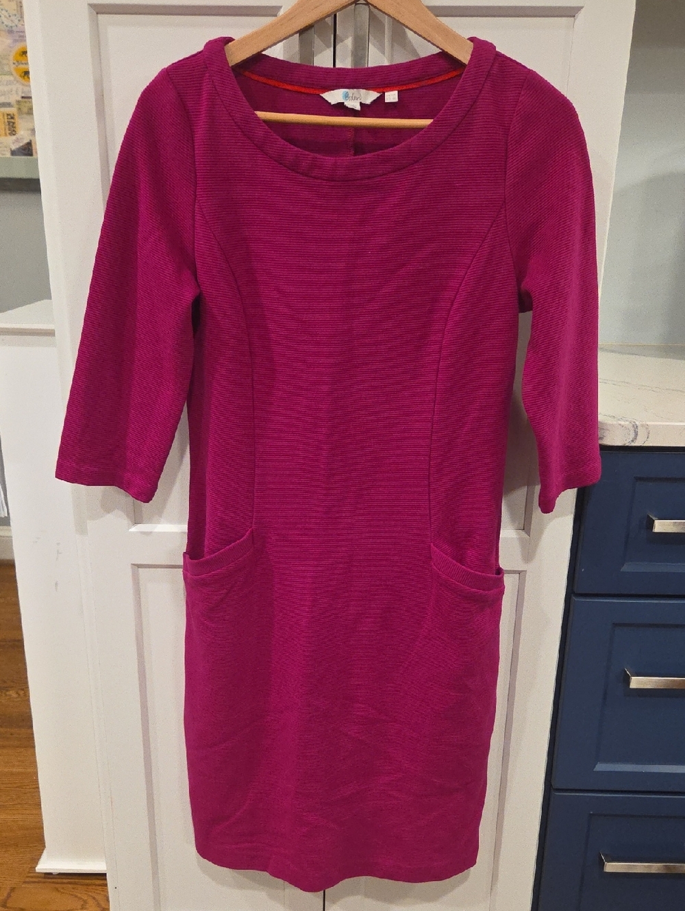 Boden Women's Fuchsia Pocket Fitted Shift Dress